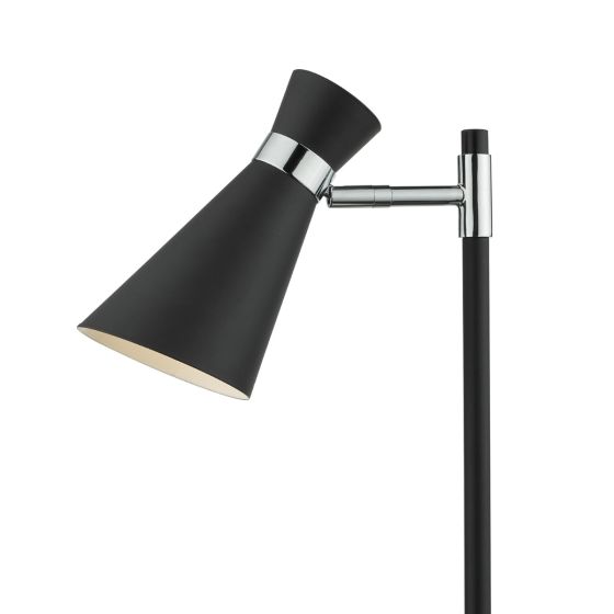 Där Lighting Ashworth Table Lamp Matt Black & Polished Chrome