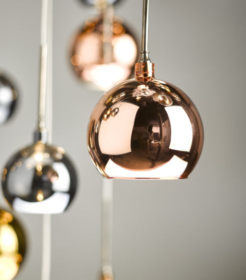 Där Lighting Aurelia 30lt Cluster Pendant Black Chrome & Copper/Bronze Glass 3M Drop