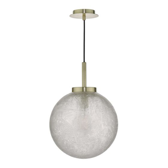 Där Lighting Avari 1 Light Pendant Satin Brass And Clear Frosted Glass