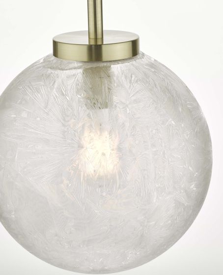 Där Lighting Avari 1 Light Pendant Satin Brass And Clear Frosted Glass
