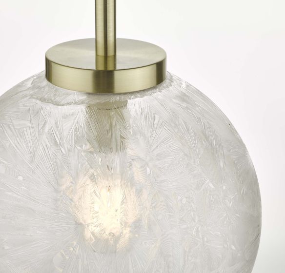 Där Lighting Avari 1 Light Pendant Satin Brass And Clear Frosted Glass