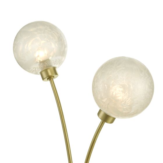 Där Lighting Avari 2 Light Table Lamp Satin Brass Glass