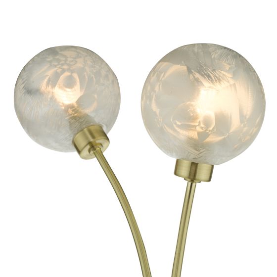Där Lighting Avari 2 Light Wall Light Satin Brass Glass