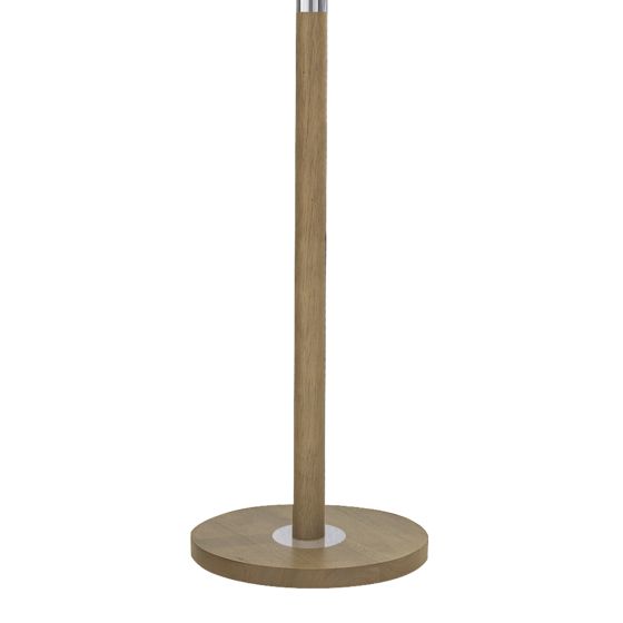 Där Lighting Avenue Floor Lamp Light Wood Polished Chrome With Shade