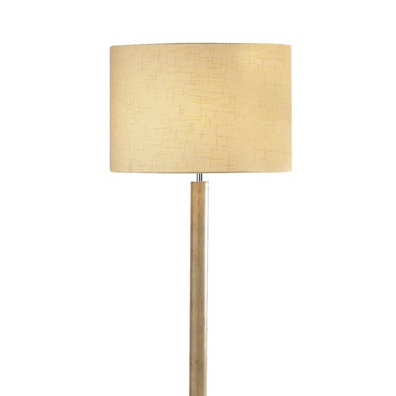 Där Lighting Avenue Floor Lamp Light Wood Polished Chrome With Shade