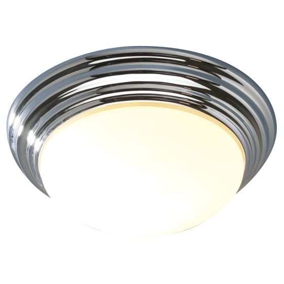 Där Lighting Barclay Small Bathroom Flush Polished Chrome Opal Glass IP44