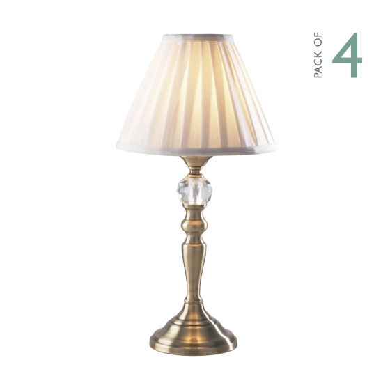 Där Lighting Beau Touch Table Lamp Antique Brass With Shade (Multipack)