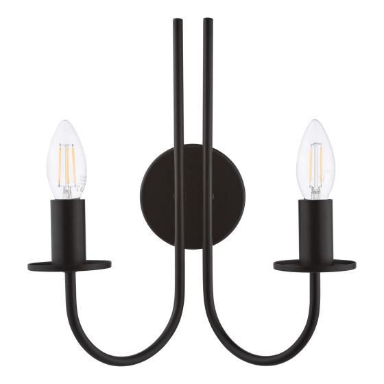 Där Lighting Becca 2 Light Wall Light Matt Black Bracket Only