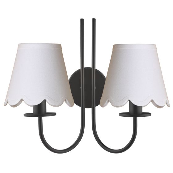 Där Lighting Becca 2 Light Wall Light Matt Black With Shade