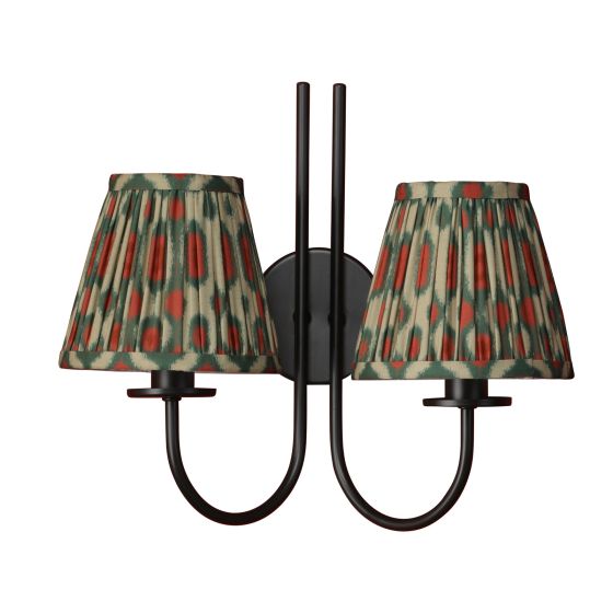 Där Lighting Becca 2 Light Wall Light Matt Black With Shade