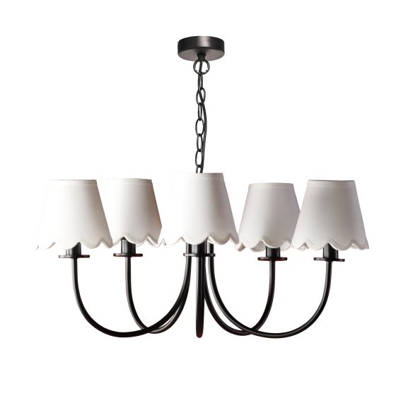 Där Lighting Becca 5 Light Pendant Matt Black With Shade