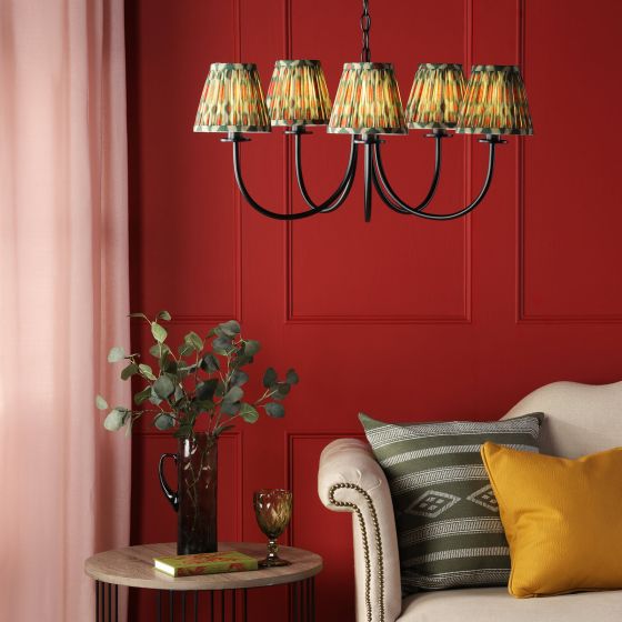 Där Lighting Becca 5 Light Pendant Matt Black With Shade