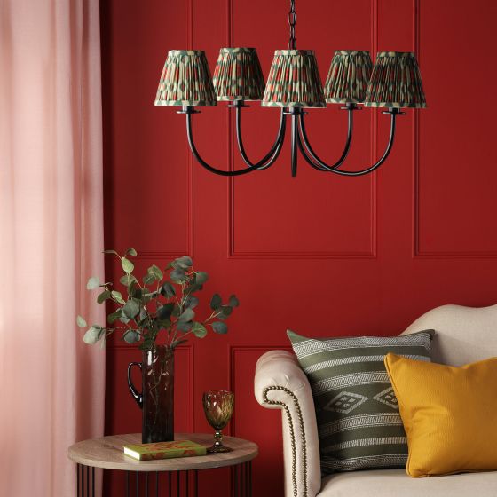 Där Lighting Becca 5 Light Pendant Matt Black With Shade