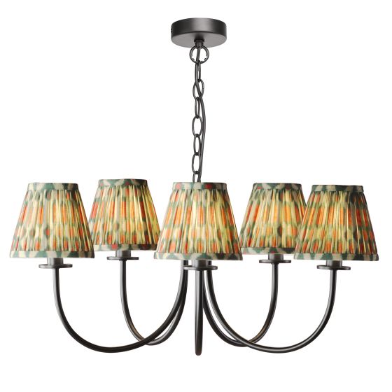 där lighting Becca 5 Light Pendant Matt Black With Shade