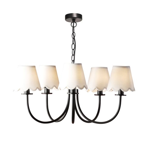 där lighting Becca 5 Light Pendant Matt Black With Shade