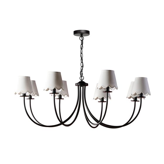 Där Lighting Becca 8 Light Pendant Matt Black With Shade