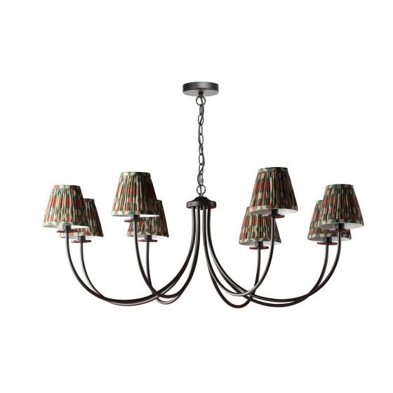 Där Lighting Becca 8 Light Pendant Matt Black With Shade