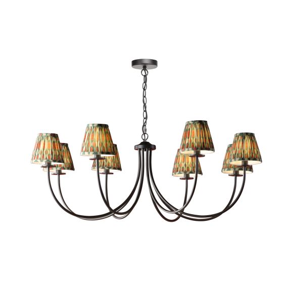 där lighting Becca 8 Light Pendant Matt Black With Shade