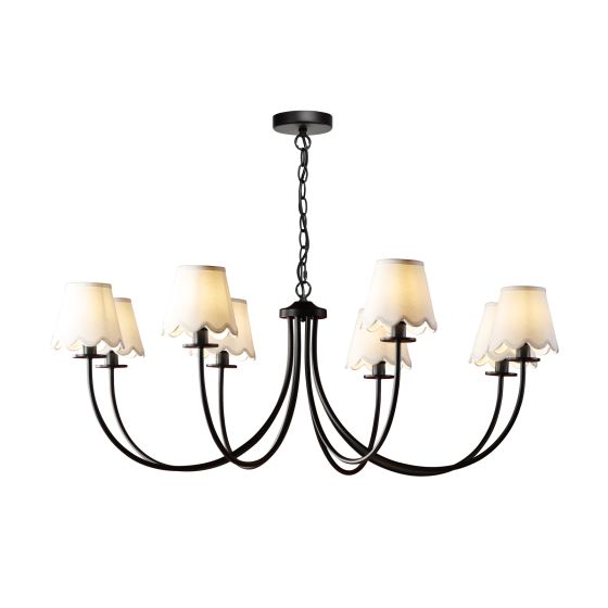 där lighting Becca 8 Light Pendant Matt Black With Shade
