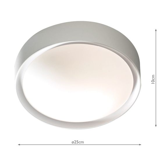 Där Lighting Beta Bathroom Flush Cream & Opal Glass IP44