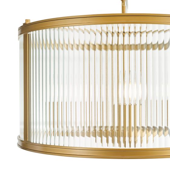 Där Lighting Bianka 3 Light Pendant Bronze And Ribbed Glass
