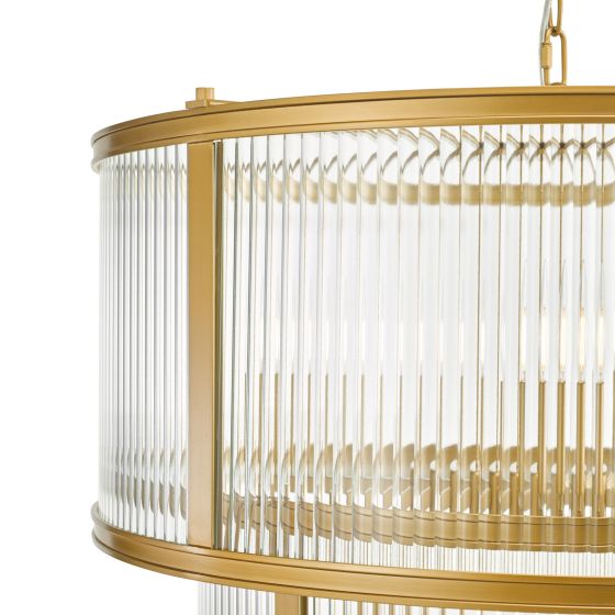 Där Lighting Bianka 6 Light Pendant Bronze And Ribbed Glass