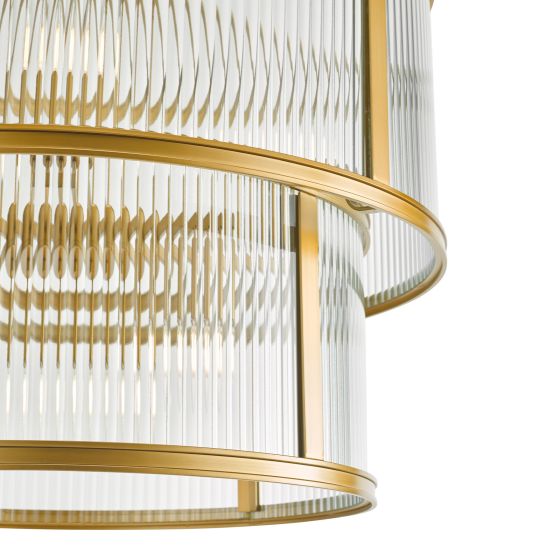 Där Lighting Bianka 6 Light Pendant Bronze And Ribbed Glass