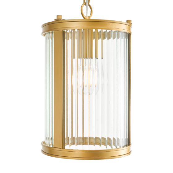 Där Lighting Bianka Pendant Bronze And Ribbed Glass