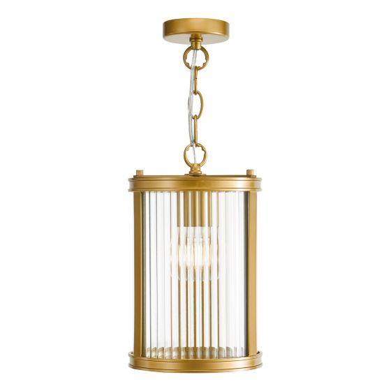 där lighting Bianka Pendant Bronze and Ribbed Glass