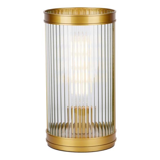 där lighting Bianka Table Lamp Bronze and Ribbed Glass