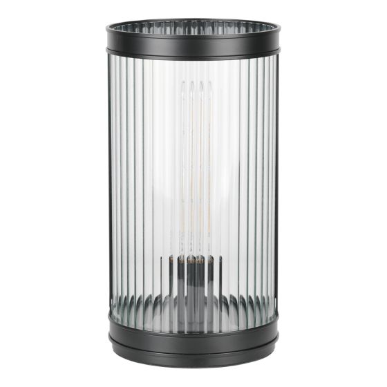 Där Lighting Bianka Table Lamp Matt Black And Ribbed Glass