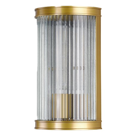 Där Lighting Bianka Wall Light Bronze And Ribbed Glass