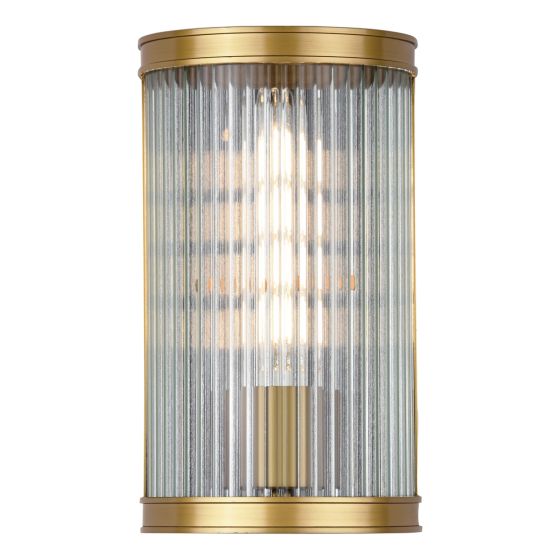 Där Lighting Bianka Wall Light Bronze And Ribbed Glass