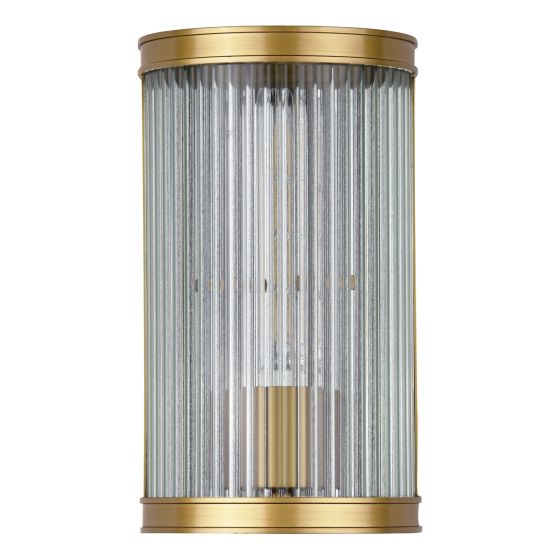 Där Lighting Bianka Wall Light Bronze And Ribbed Glass