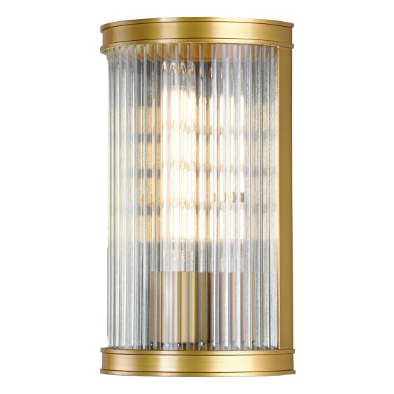 där lighting Bianka Wall Light Bronze and Ribbed Glass