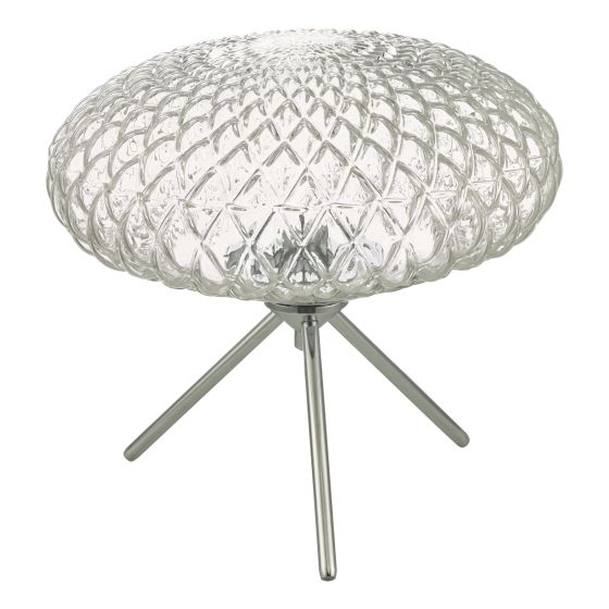 Där Lighting Bibiana Table Lamp Polished Chrome Large Clear Glass