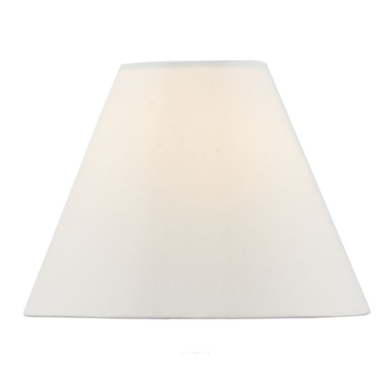 där lighting Blenheim Ivory Faux Silk Tapered Drum Shade 30cm