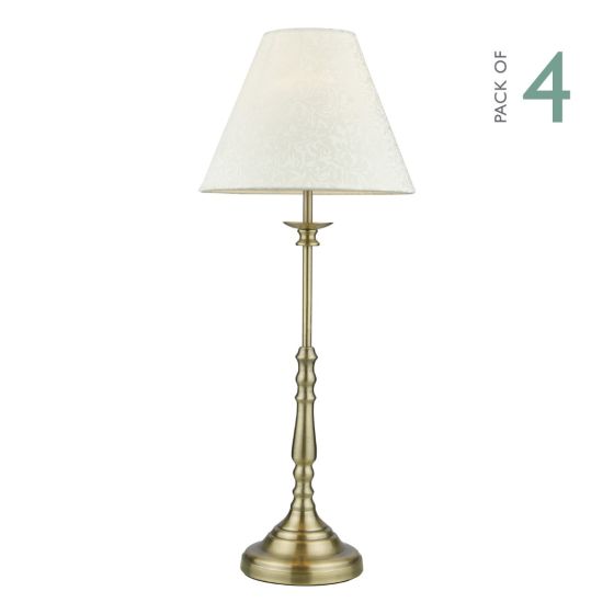 där lighting Blenheim Table Lamp Antique Brass With Shade (Multipack)
