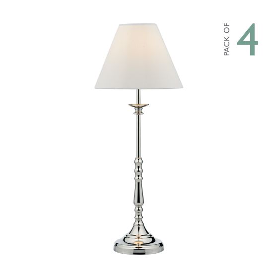 Där Lighting Blenheim Table Lamp Polished Nickel With Shade (Multipack)