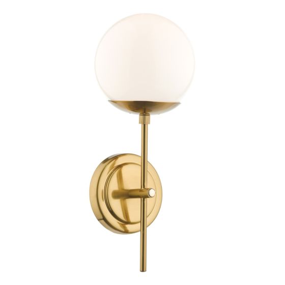 där lighting Bombazine Wall Light Natural Brass Opal Glass