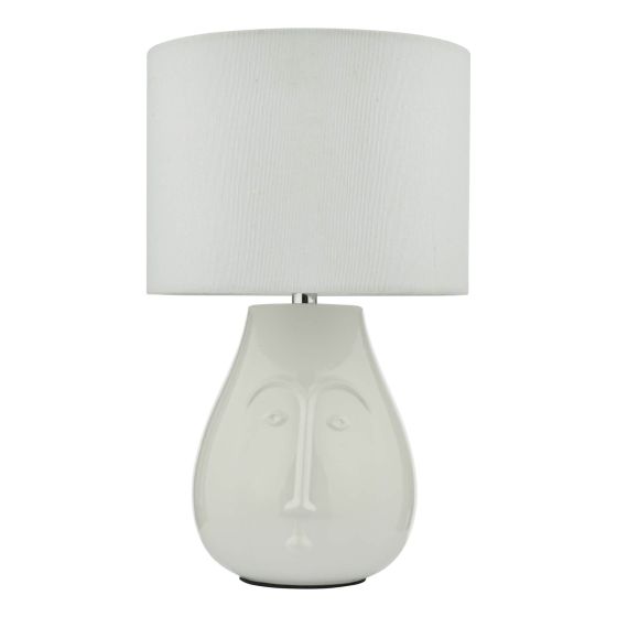 Där Lighting Boris Table Lamp White Ceramic With Shade