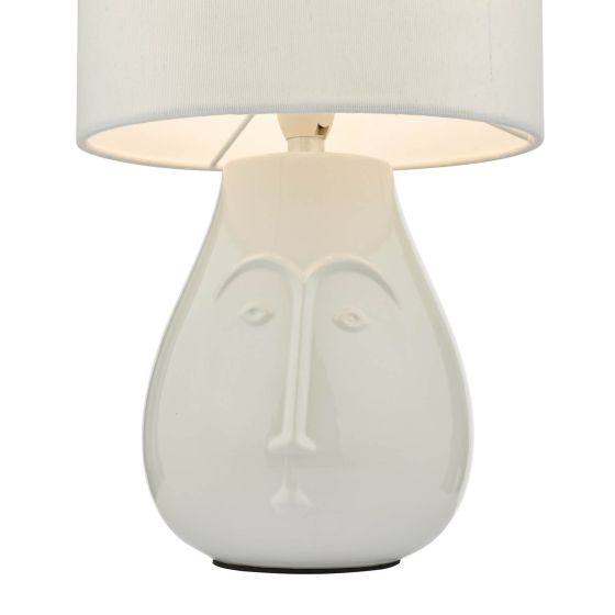 Där Lighting Boris Table Lamp White Ceramic With Shade