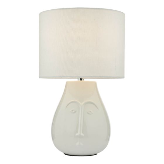 där lighting Boris Table Lamp White Ceramic With Shade