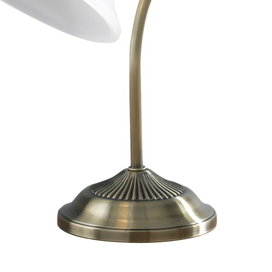 Där Lighting Boston Table Lamp Antique Brass And Opal Glass