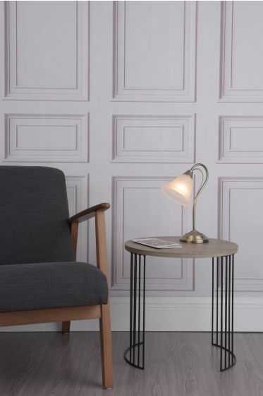 Där Lighting Boston Table Lamp Antique Brass And Opal Glass