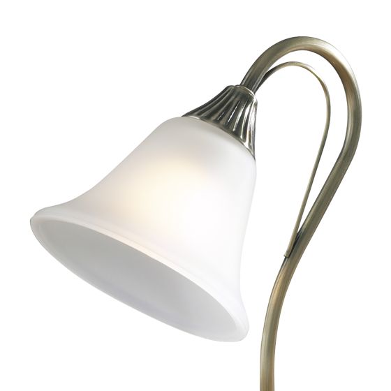 där lighting Boston Table Lamp Antique Brass and Opal Glass