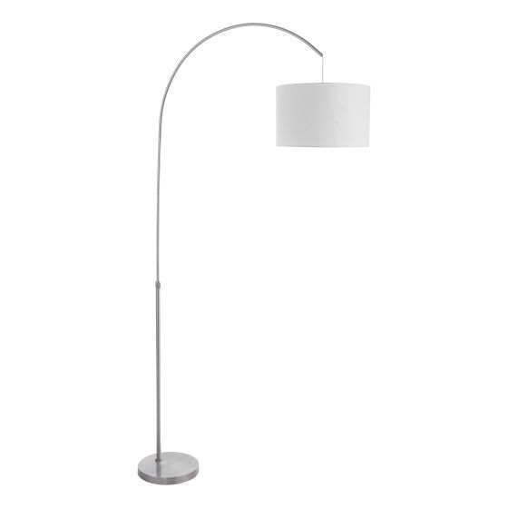 Där Lighting Bow Floor Lamp Satin Nickel With Shade