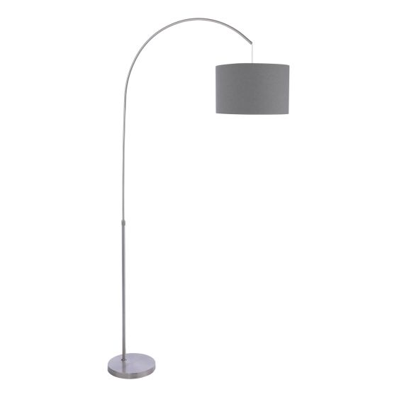 Där Lighting Bow Floor Lamp Satin Nickel With Shade