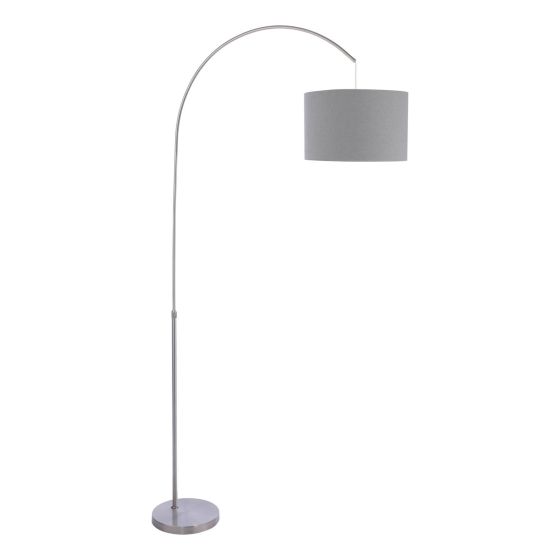 där lighting Bow Floor Lamp Satin Nickel With Shade