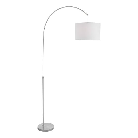 där lighting Bow Floor Lamp Satin Nickel With Shade